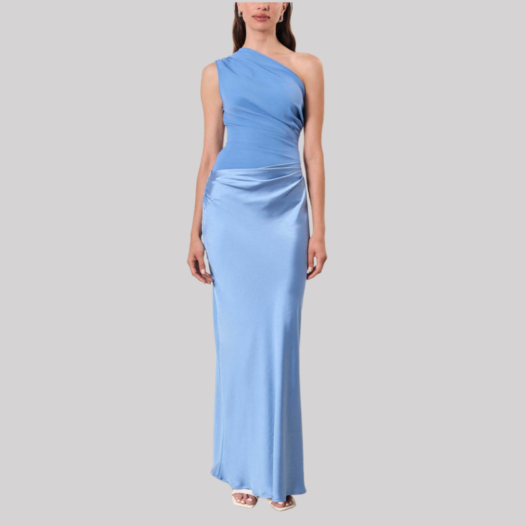Alma | One-Shoulder Maxikjole Med Drapering Og Elegant Silhuet Til Brudekjole