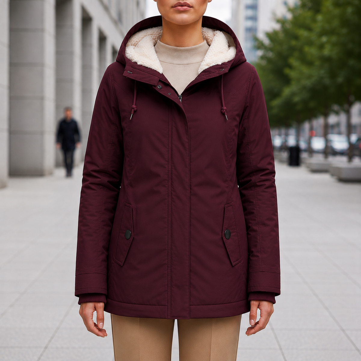 Anna | Sherpa-Foret Parka Med Hætte Til By Og Rejse