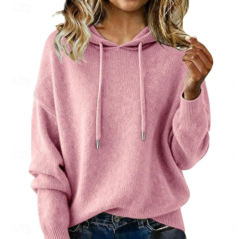 Sofie | strikket sweater med hætte og afslappet pasform