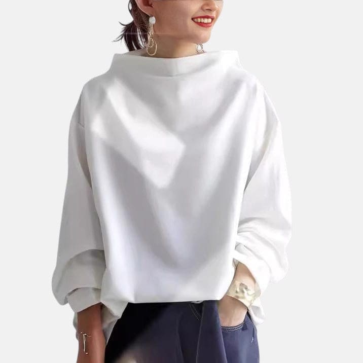 Inge | Sweater Med Høj Hals og Oversized Fit
