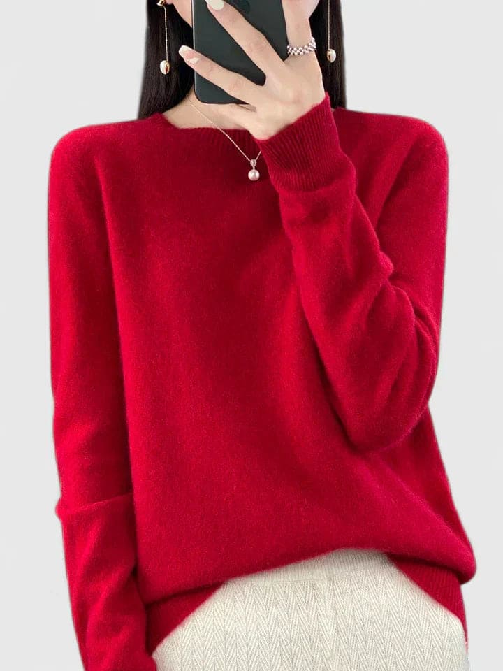Lise | Blød Strikket Sweater Med Afslappet Pasform Og Rund Hals