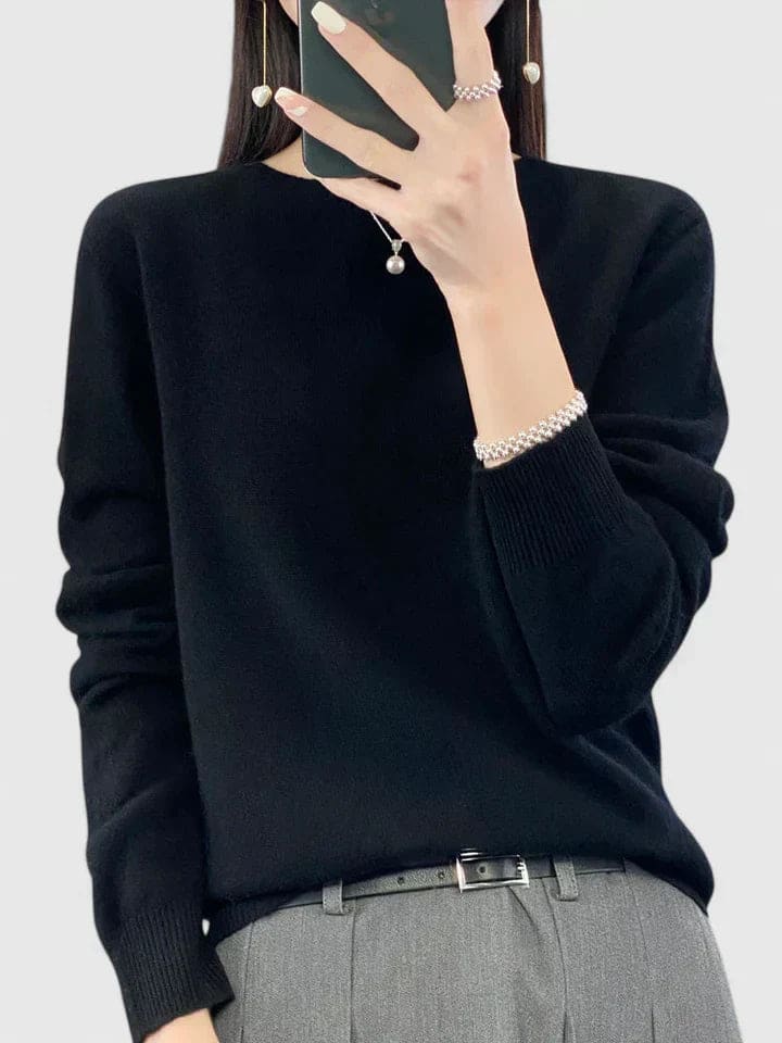 Lise | Blød Strikket Sweater Med Afslappet Pasform Og Rund Hals