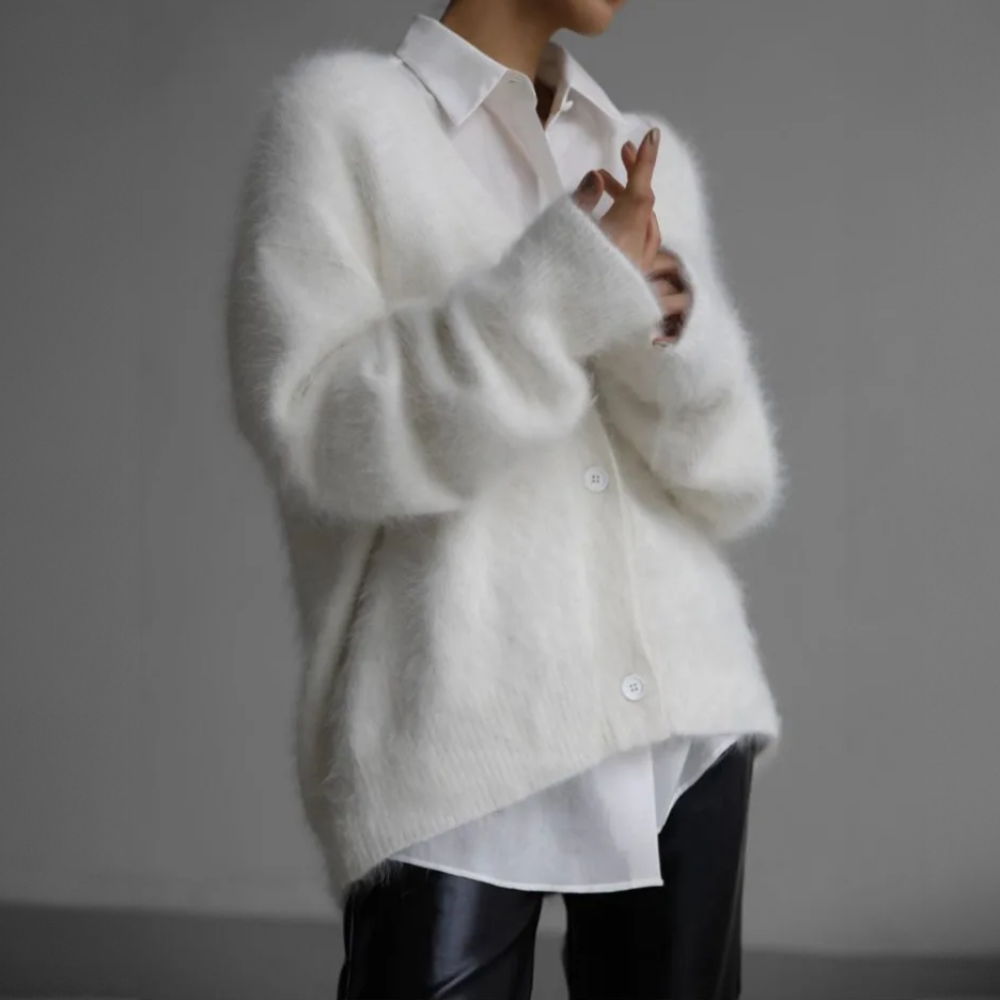 Ninna | Blød Cardigan Med Knaplukning Og Oversize Pasform