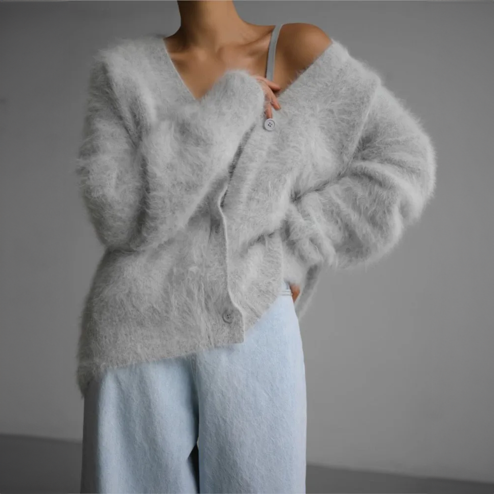 Ninna | Blød Cardigan Med Knaplukning Og Oversize Pasform