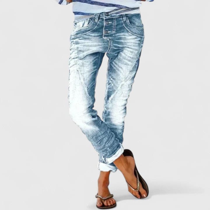 Anne | Denimbukser Med Distressed Look Og Komfortabel Pasform
