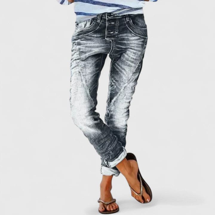 Anne | Denimbukser Med Distressed Look Og Komfortabel Pasform