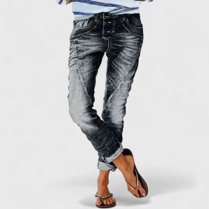 Anne | Denimbukser Med Distressed Look Og Komfortabel Pasform