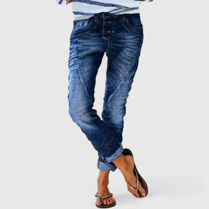 Anne | Denimbukser Med Distressed Look Og Komfortabel Pasform