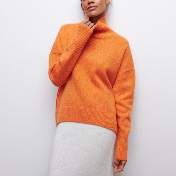 Nora | Kortærmet Sweater Med Høj Hals Og Oversize Pasform