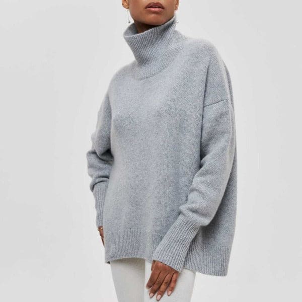 Nora | Kortærmet Sweater Med Høj Hals Og Oversize Pasform