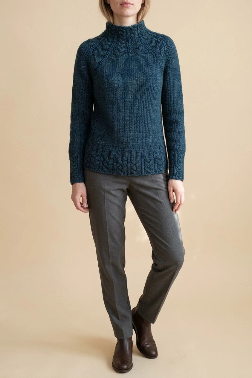 Nadia | Strikket sweater med høj hals og snoninger