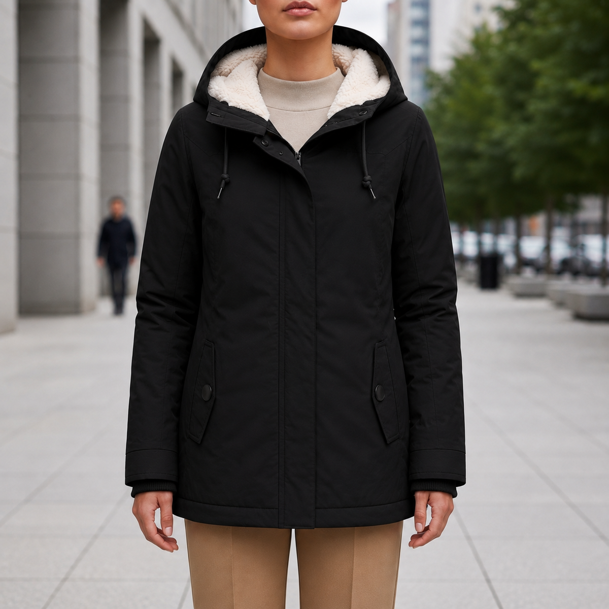 Anna | Sherpa-Foret Parka Med Hætte Til By Og Rejse