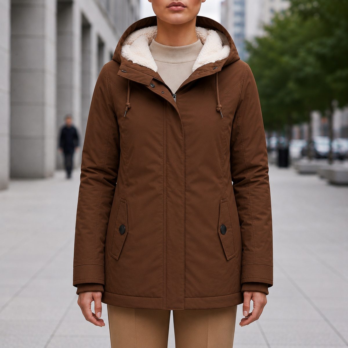 Anna | Sherpa-Foret Parka Med Hætte Til By Og Rejse