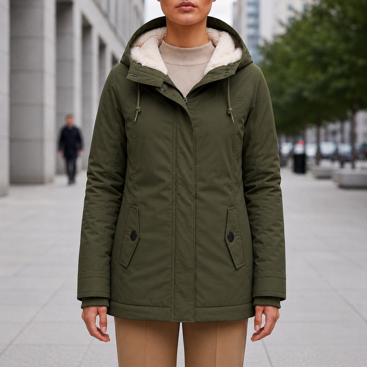 Anna | Sherpa-Foret Parka Med Hætte Til By Og Rejse