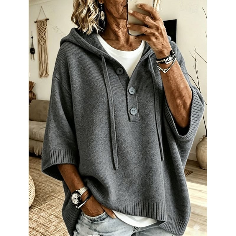 Pernille | strikket sweater med hætte og afslappet pasform