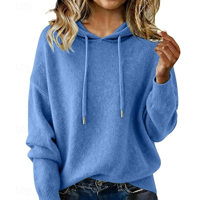 Sofie | strikket sweater med hætte og afslappet pasform