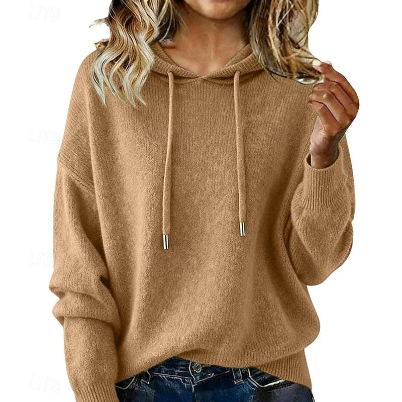 Sofie | strikket sweater med hætte og afslappet pasform