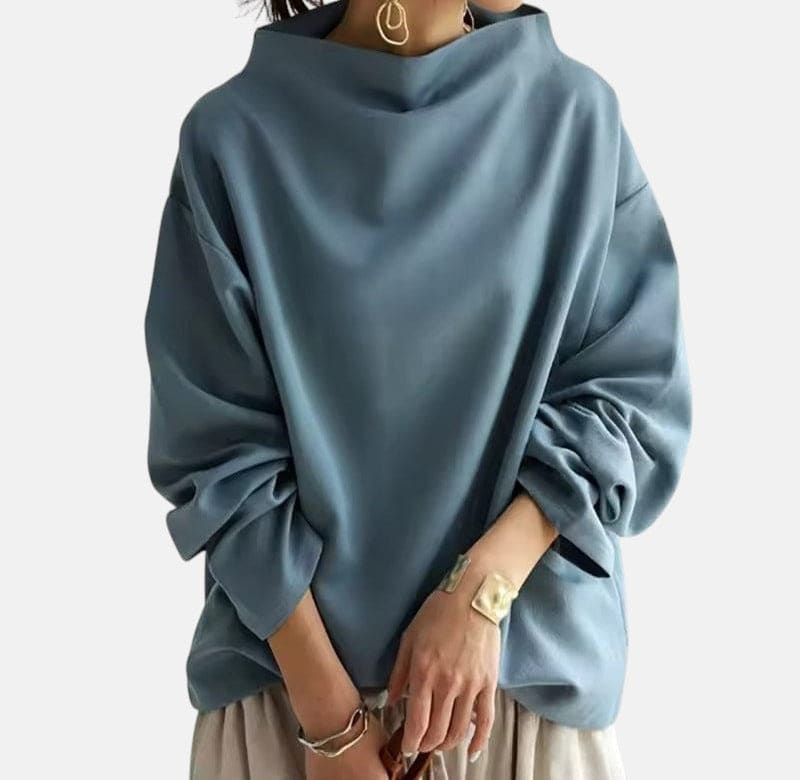 Inge | Sweater Med Høj Hals og Oversized Fit
