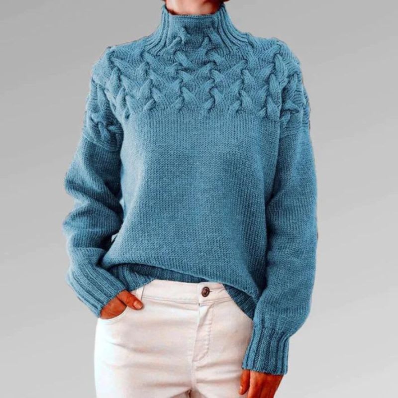 Karina | Turtleneck Sweater Med Kabelstrik Og Oversize Pasform