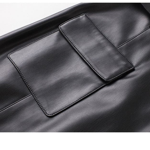 Nederdel med høj talje, bælte, asymmetrisk front og perforeret sidepanel._7