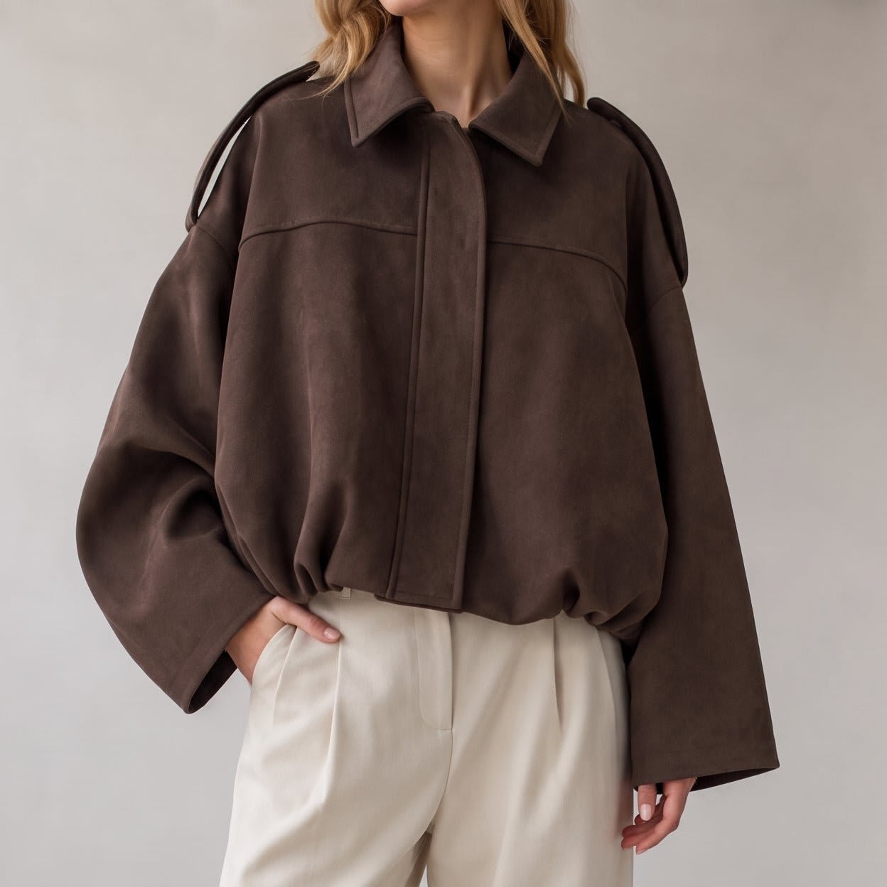 Tanja | vintage bomberjacke med slidseffekt og afslapset skulder