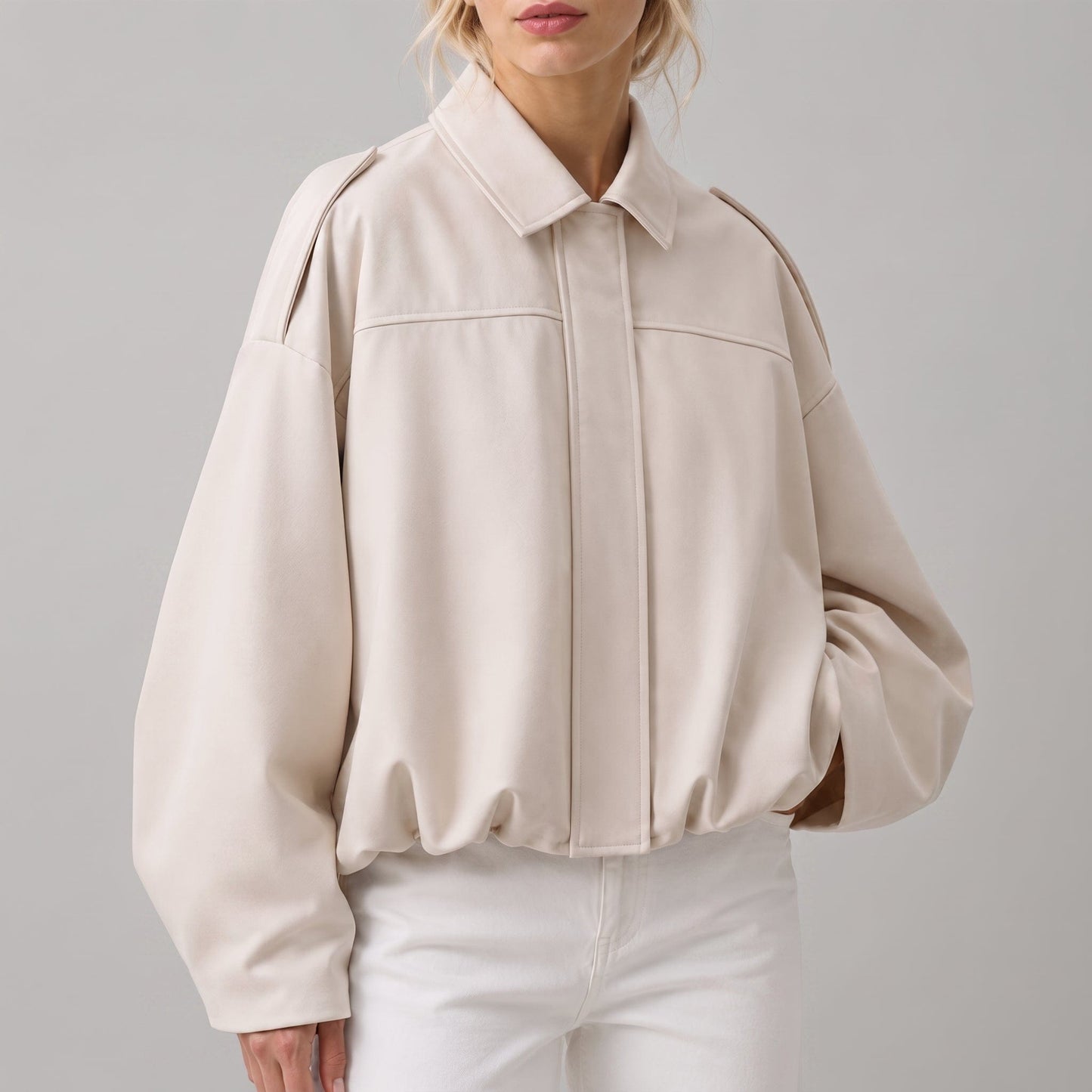 Tanja | vintage bomberjacke med slidseffekt og afslapset skulder