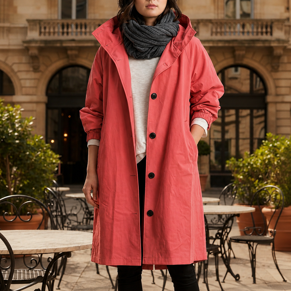 Gitte | Windbreaker Jakke Med Hætte I Oversize Silhouet