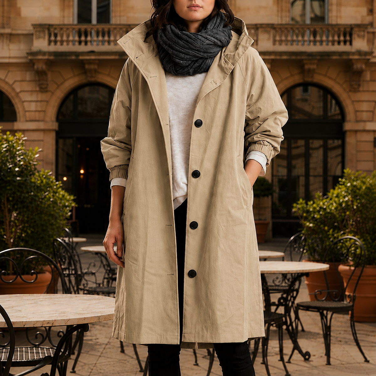 Gitte | Windbreaker Jakke Med Hætte I Oversize Silhouet