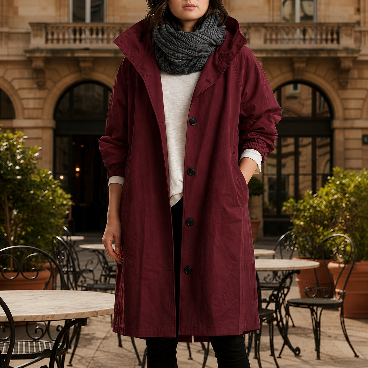 Gitte | Windbreaker Jakke Med Hætte I Oversize Silhouet