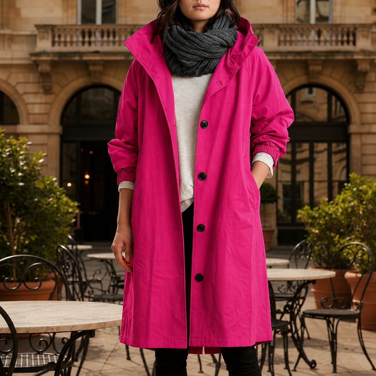 Gitte | Windbreaker Jakke Med Hætte I Oversize Silhouet