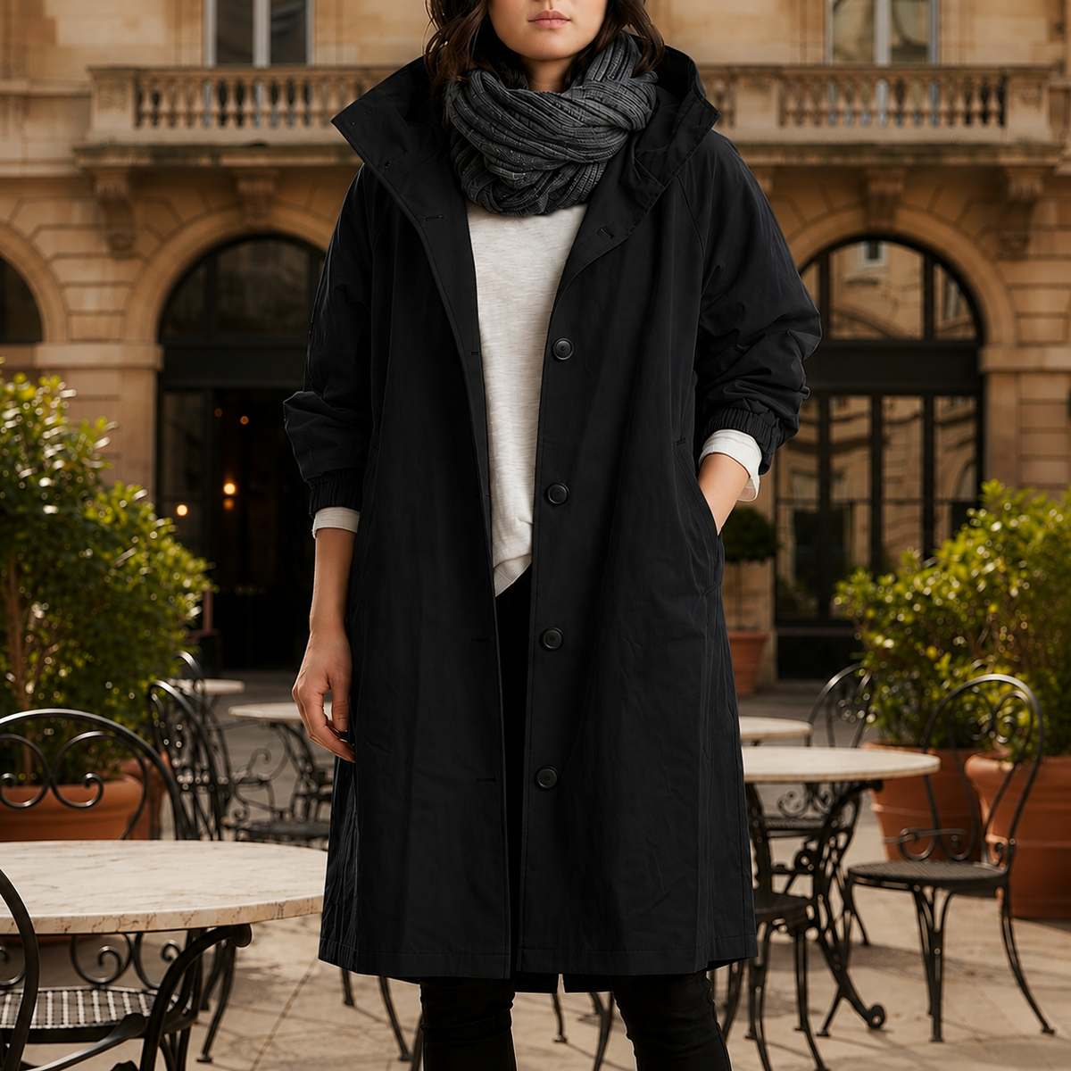 Gitte | Windbreaker Jakke Med Hætte I Oversize Silhouet