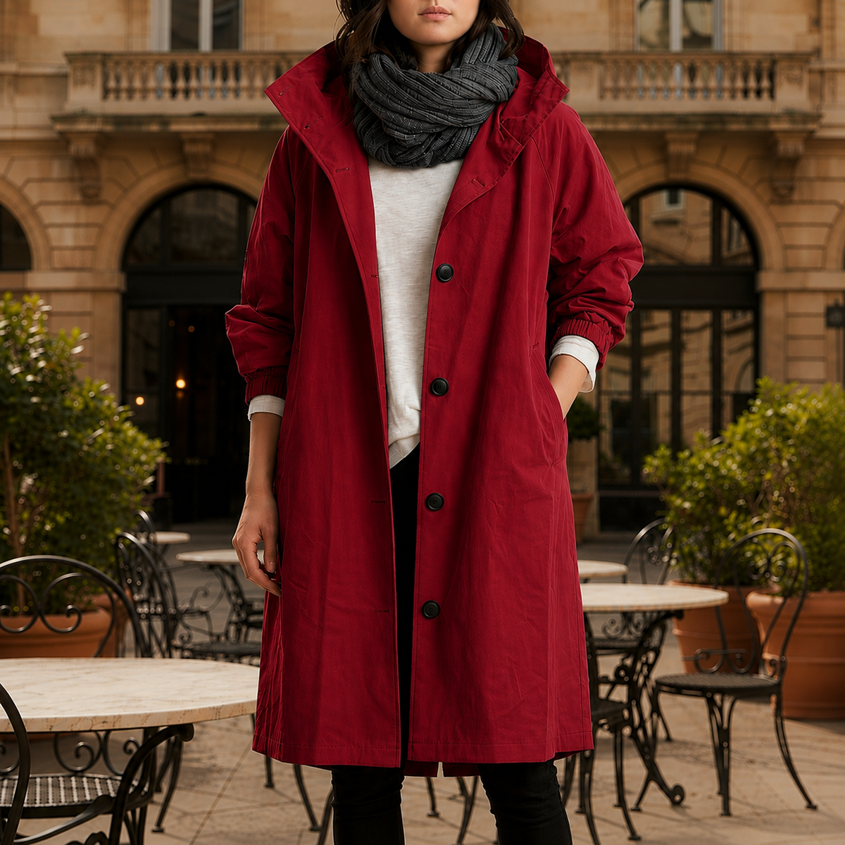 Gitte | Windbreaker Jakke Med Hætte I Oversize Silhouet