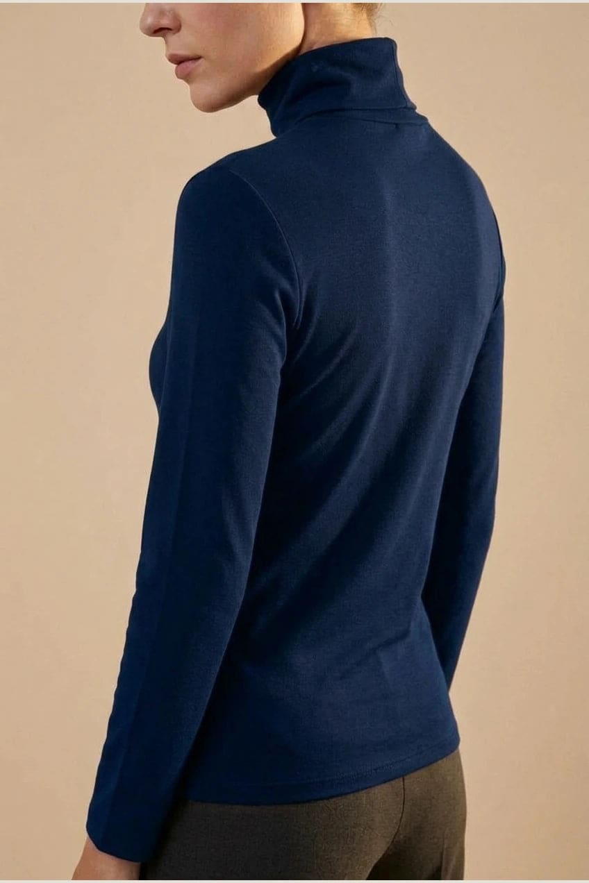 Dorte | Rullekravebluse med lange ærmer og glat finish
